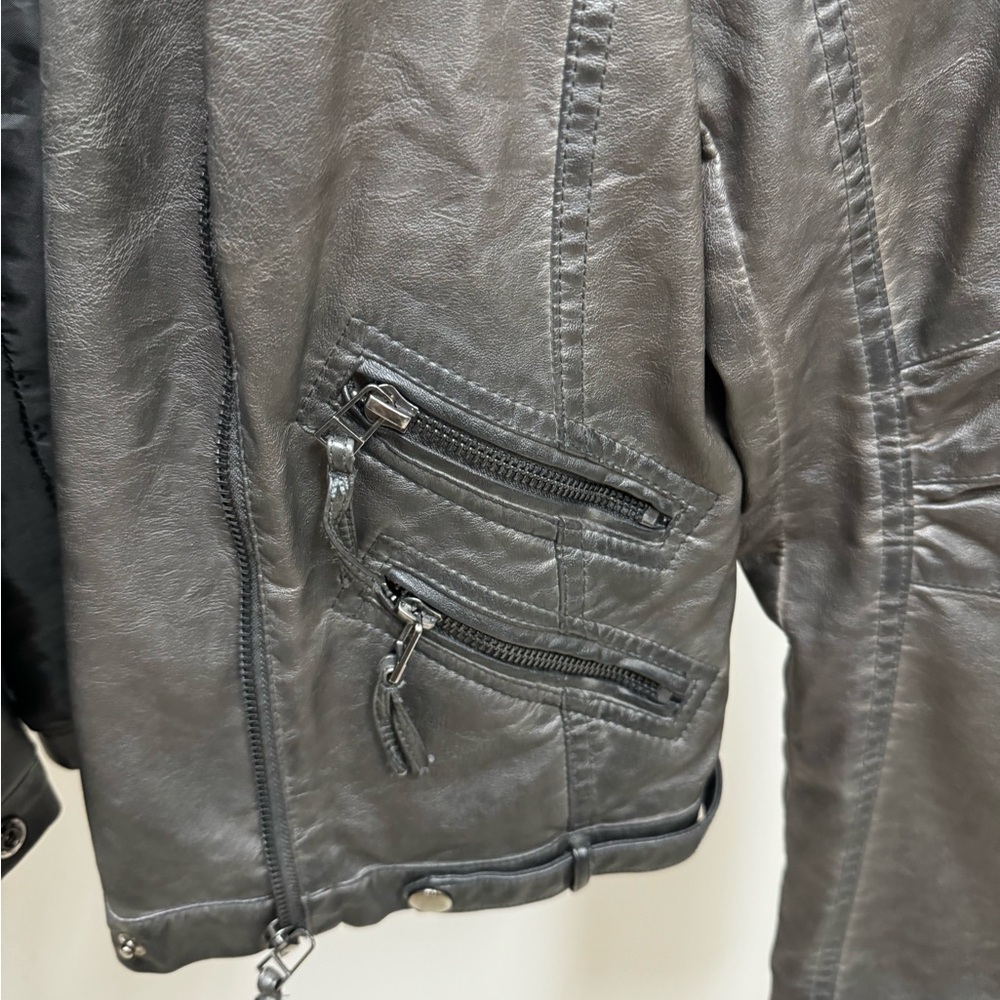 Allsaints Gray Leather Jacket - image 3